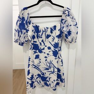 Lulu's Blue and White Floral Mini Dress